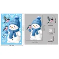 Christmas snowman window static sticker BQ561 size chart with 30x20cm dimensions - BQ561-Snowman with Bird