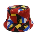 Détail de l'imprimé drapeau Antigua-et-Barbuda sur un chapeau bob en toile durable - M (56-58cm) / Bloc Géométrique Antigua (R)
