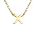 Polished gold-plated stainless steel necklace featuring a bold letter X pendant - Letter X / Steel