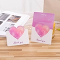 3D heart thank you cards with pink gradient design shown folded and unfolded - Thank You / Rose Red