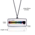 Macro view showing dimensions and adjustable mood slider of the rainbow metal brooch - My Mood Necklace Black