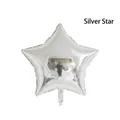 Silver 18-inch star-shaped foil balloon with metallic finish for party decoration - 18-inch Star Silver
