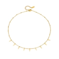 Elegante gouden roestvrijstalen ketting met kleine kruishangers en verstelbare ketting - Gouden Ketting (B217)