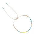 Bracciale bohémien con perline colorate e cordino crema regolabile da donna - Multicolore J