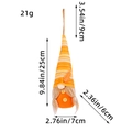 Orange gnome hanging ornament with striped hat and leaf, product size 9.84 inches high - Striped Hat