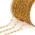 18k vergoldete Edelstahl-Kugelkette mit 3,2mm Perlen für DIY-Schmuckherstellung - 3,2 mm Perlenkette / 1 Meter / Gold