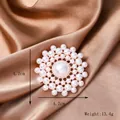 Elegant sunburst pearl flower brooch in gold finish with a large center pearl - Y-11 Vintage Pearl Flower Brooch