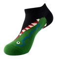 Lage enkelsokken in cartoon monsterstijl in de kleuren zwart en heldergroen - Eén maat / C14 (Zwart Groen Monster)