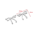Polished silver stainless steel bow pendant 28x20mm for DIY jewelry making - 28*20mm Bow 1.3mm Double Hole / Steel
