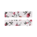 Floral print rectangular BB clips with pink flowers on white fabric for children - Style 15 (White with Pink Floral)