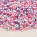 Pink and blue gradient faux pearls with pearlescent finish for DIY jewelry crafts - Light Pink Lake Blue