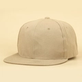 Classic khaki six-panel snapback hat with twill fabric and a flat brim for streetwear - Khaki