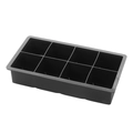 Stampo per cubetti di ghiaccio nero in silicone a 8 scomparti in materiale alimentare - 8-Griglia Quadrato / Nero