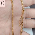 Detail of 18K gold plated curb chain with lobster clasp and adjustable links - Curb Cuban Chain