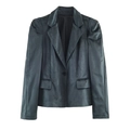 Completo da donna in velluto grigio antracite con giacca aderente e pantalone elegante - XS / Solo Top