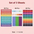 3-sheet set of colorful blank label stickers for planners and schedule management - 3 Sheets Multi-functional Stickers