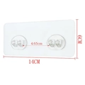 Transparent double adhesive wall hook 14x6cm waterproof bathroom organizer - 6x14cm Transparent Double Claw Hook