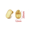 Dettaglio orecchini a perno ovali dorati 20x12mm con superficie testurizzata e misure - 1798(20x12mm) / Oro