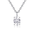 Elegant S925 sterling silver necklace with oval cut moissanite in a 4-prong setting - Oval Four-prong Setting (fddz-105) / White Gold