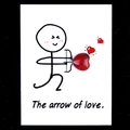 The Arrow of Love creative gift card featuring a 15mm red heart crystal agate stone - Red Jasper