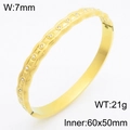 Bracciale ondulato in acciaio inossidabile placcato oro 18K con zirconi cubici - Stile Rilievo Ondulato (KB210551-KSZ)