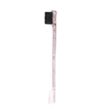 Dual-head eyebrow brush and fine-tooth comb with pink glitter transparent handle - Glitter Transparent Pink Brow Brush