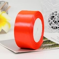 Bright orange 4cm satin ribbon roll for gift wrapping and wedding floral decorations - 4cm x 22m / 23# Neon Red