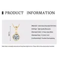 S925 sterling silver necklace with a 1ct D-color moissanite stone in 4-prong setting - Small Sugar Gold