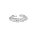 Eleganter S925 Sterling Silber Ring im gedrehten Seildesign mit poliertem Finish - Nr. 15 / Einstellbar offen / Weißgold