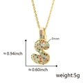 Golden dollar sign necklace pendant with colorful zircons in a trendy minimalist style - Style $