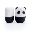 Panda-shaped silicone ice facial roller in black and white finish for skin cooling - Panda Style-Black