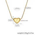 Gold stainless steel heart pendant necklace with letter Z on a thin snake chain - 39+5cm / Letter Z Gold (RP020)