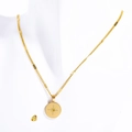 Minimalist 18K gold plated birthstone necklace with yellow round pendant and star motif - November-Yellow