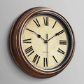 Retro Nordic 30cm silent quartz wall clock with dark bronze frame and Roman numerals - Brushed Bronze Roman Dial