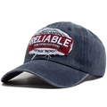 Gorra de béisbol de mezclilla lavada azul oscuro con parche bordado Reliable rojo - Ajustable / Azul marino
