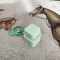 Fidget mechanical switch keychain toy in light green color with matching plastic hook - Square Key With Light / Green