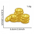 Dettaglio ravvicinato della toppa ricamata monete d'oro con misure e peso esatti - Stile 2 (Monete d'Oro)