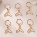 Golden hair braid accessories with mermaid tail pendants for girls hairstyle - Fish Tail / Gold