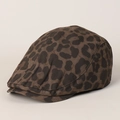 Gorra clásica de mujer con estampado de leopardo y un diseño elegante en marrón oscuro - M (56-58cm) / Marrón