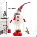 Poupée bonhomme de neige de Noël ajustable avec chapeau écossais, hauteur 70-110 cm - Grand bonhomme de neige télescopique avec bonnet de Noël
