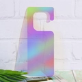 Single iridescent acrylic door hanger tag with rainbow gloss finish for retail display - Iridescent / Rainbow
