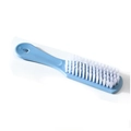 Light blue multi-functional shoe brush with soft white bristles and hanging hole - Blue