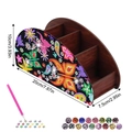 DIY diamond painting wooden desk organizer with butterfly and flower patterns - Butterfly