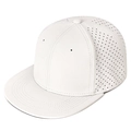 Minimalist white flat brim hip-hop hat with laser-cut ventilation holes and elastic fit - Stretch 57-58 / Light Beige
