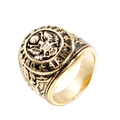 Men's gold-plated stainless steel US Army eagle signet ring with black enamel details - US 7 / Gold Black