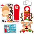 DIY Santa Claus Christmas door hanger set with 3D cartoon reindeer paper stickers - Christmas Reindeer Door Hanger (HR039-040) / 1 Set (With Accessories) / Colorful