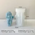 Detailansicht der Engel-Silikonform und der fertigen blauen Amor-Kerzenstatue - Kleiner Engel H-0906
