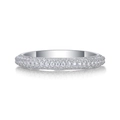 Elegant 925 sterling silver eternity ring with pavé moissanite stones in a silver finish - US 7 / Pave Eternity Style (R12964 with GRA Certificate)