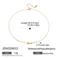 Collar de acero inoxidable dorado con colgante love y dimensiones detalladas - Estilo Letra Love (JDN0204015)