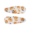 Paire de barrettes à fleurs marguerites jaunes pour filles avec bords ondulés - Barrette Fleurie Pastorale (Lot de 2) / Blanc-Fleurs Marguerite Jaune